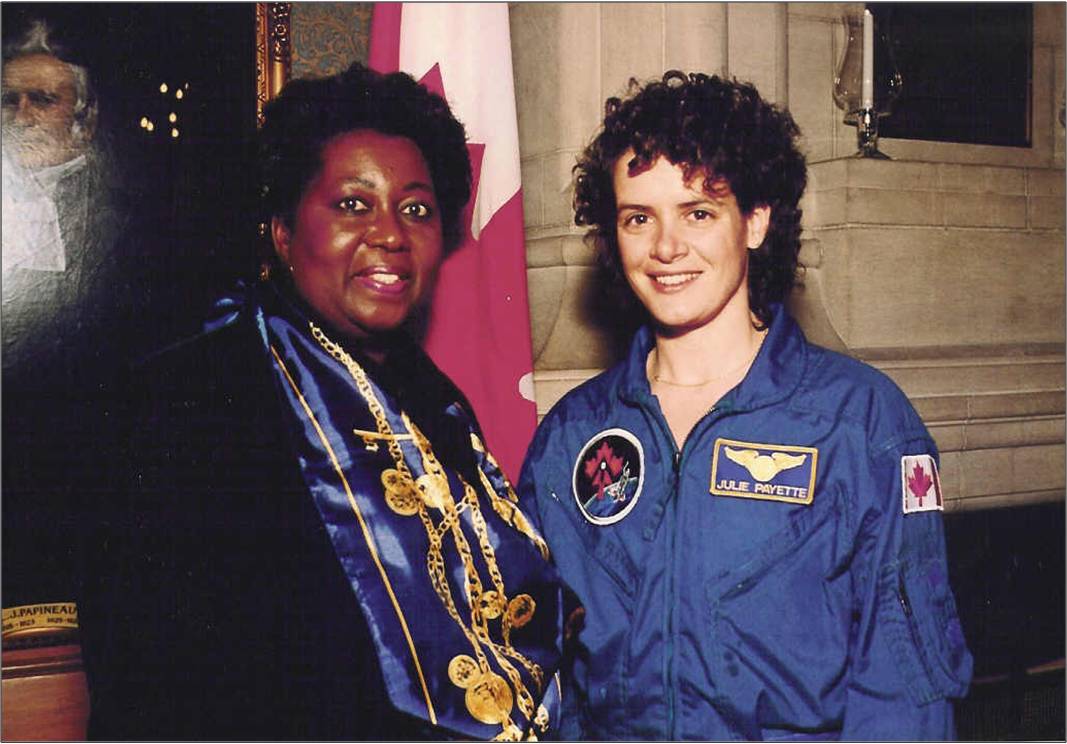 JA with astronaut Julie Payette, c1998 (currently Governor General of Canada)
