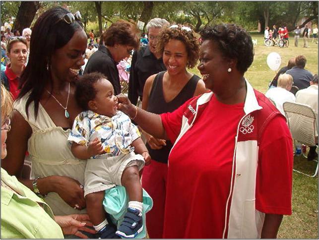 JA with daughter Valerie and grandson Matthew, 1997